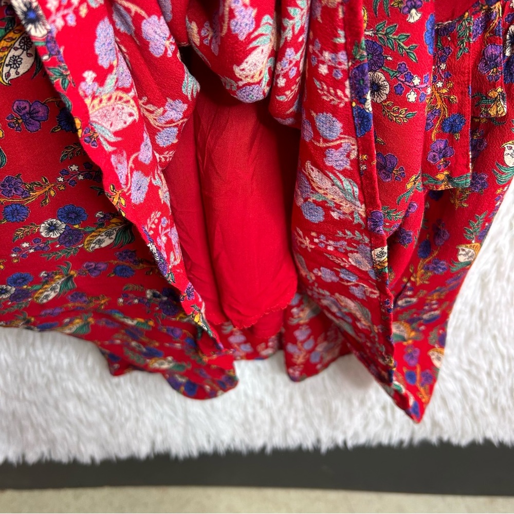 Anthropologie Red Ruffled Tiered Sundress - Picture 6 of 11